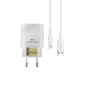 Carregador Com 2 USB 12W Com Cabo Lightning Maketech CM-109L