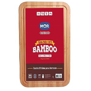 Tábua Para Corte Carne Churrasco Bamboo Madeira 50*30cm Mor
