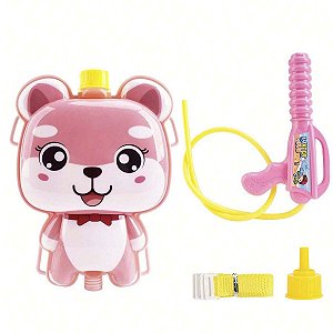 Brinquedo Infantil Mochila Lança Água Pistola Gatinha Rosa