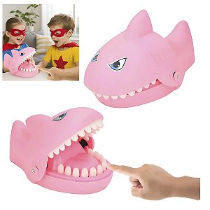 Brinquedo Jogo Tubarão Morde O Dedo Infantil Presente Rosa