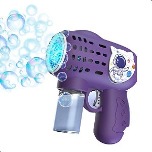 Pistola Arminha De Bolhas Astronauta Automática Roxa