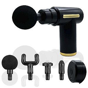Massageador Portátil 5 Ponteiras 6 Modos Recarregável Usb C