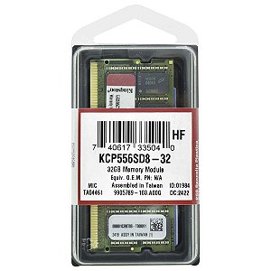 Memoria Para Notebook 32Gb Ddr5 5600Mhz 1.1v Kingston