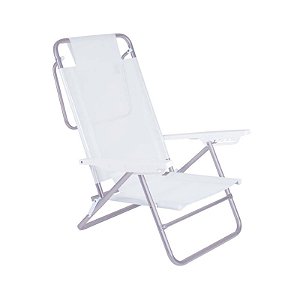 Cadeira Praia Reclinável 120kg Sumer Fashion Branca Novidade