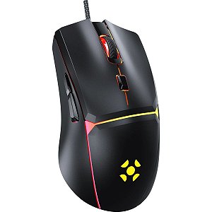 Mouse Gamer Com Fio Fortrek Crusader 12800Dpi Preto