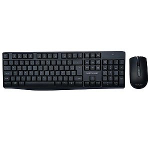 Kit Teclado e Mouse Sem Fio Slim Multilaser TC270 Silencioso