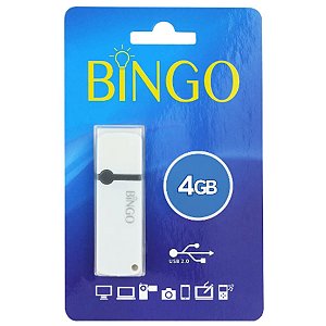 Pen Drive Bingo 4GB Branco USB 2.0 Armazenamento Seguro