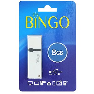 Pen Drive Bingo 8GB Branco USB 2.0 Armazenamento Seguro