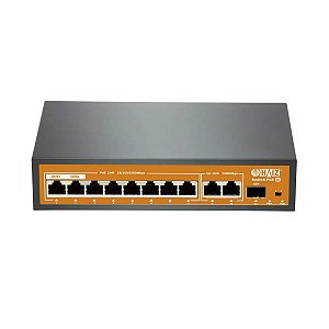 Switch Poe Haiz 8 Portas Gigabit Poe + 2 Uplink + 1 Sfp