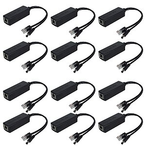 Kit 12 Adaptador Poe Ativo Power Over Ethernet 48v Saída 12v