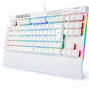 Teclado Optico Gamer Magic Wand Pro Rgb Branco Switch Red