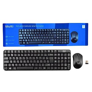 Kit Teclado slim E Mouse Sem Fio Wireless Usb Tc202 Multi