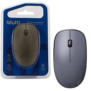 Mouse Sem Fio Slim Multilaser MS300 Wireless 1200 Dpi Cinza