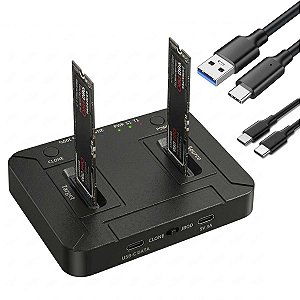 Docking Station Usb C M.2 Nvme E M2 Ngff Sata Função Clone