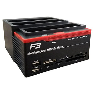 Dock Station F3 Usb 3.0 2 Sata 1 Ide Leitor De Cartão Clone