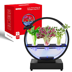 Mini Áquario Vaso De Plantas Luminária Led RGB Motor Usb C