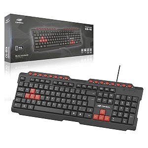 Teclado C3Tech Gamer ABNT2 Usb Preto/Vermelho Multimídia