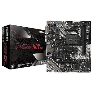 Placa Mae Amd Asrock B450MHDV Ddr4 Am4 Ryzen Athlon Hdmi Vga