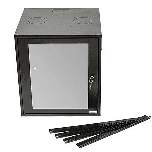 Rack Padrao 19 12u X 570mm Preto Visor De Acrilico Gforce