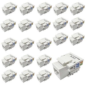 Kit 50 Keystone Seccon Rj45 Femea Cat5e Fluke Rohs Branco
