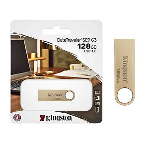 Pen Drive Kingston Datatraveler Dourado Se9G3 128Gb Usb 3.2