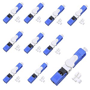 Kit 10 Conector Fibra Optica Reutilizável Sc/Upc Clip Esc