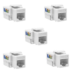 Kit 5 Keystone Rj45 Femea Cat5E 90 Graus T568A/B Pluscable
