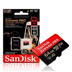 Cartao De Memoria Sandisk Extreme Pro Micro Sd 64gb