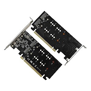 Placa Pci-Express 5.0 16x Para 4 Hds Nvme M.2 Ssd Pciex 16x