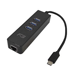 Cabo Adaptador Hub Usb-C 3.1 Com 3 Portas 3.0 Rede Gigabit