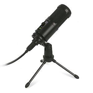 Microfone Condensador Usb C3tech Mi-50bk Com Tripé Preto