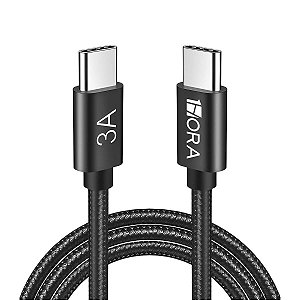 Cabo De Carregamento Dados 1hora Usb C Macho 3a 2m Preto