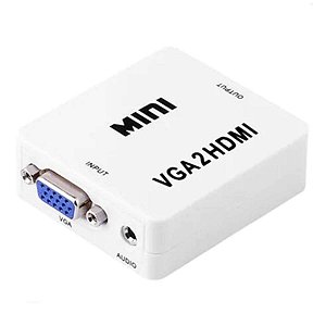 Conversor VGA Para HDMI Com Áudio 1080p E Alimentaçao 5v USB