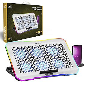 Base Para Notebook Gamer 17,3" 6 Coolers Led Rgb Sup Celular