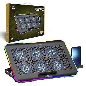 Base Para Notebook Gamer 17,3" 6 Coolers Led Rgb Sup Celular