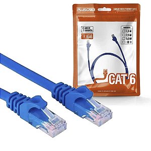 Cabo de Rede Patch Cord Cat.6 2,5M Azul Gigabit Plus Cable