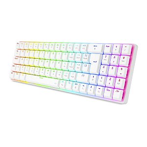 Teclado Mecanico Redragon 75% Ashe Rgb Branco Switch Marrom