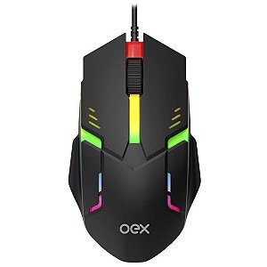 Mouse Gamer Com Fio Oex Rainbow Usb Led Ms303