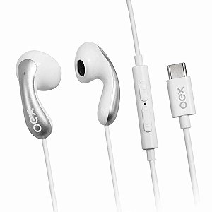 Fone de Ouvido OEX com Microfone Type-C C/Cabo Branco FN217