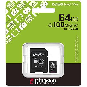Cartão De Memória Sd Kingston Select Plus Class 10 64Gb