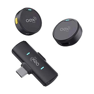 Microfone de Lapela Sem Fio Recarregavel Duplo Tipo-C Mk308