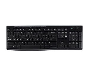 Teclado Logitech Multimidia  Preto,Sem Fio K270