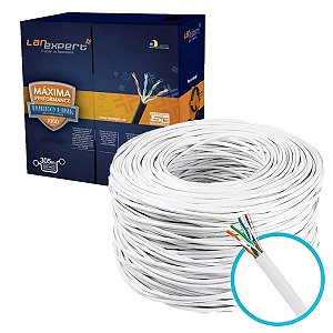 Caixa Cabo De Rede 305m Branco Lan Expert Cobre Cat5e Anatel