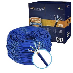 Caixa Cabo De Rede Azul Lan Expert Cobre Cat5e Anatel 50m