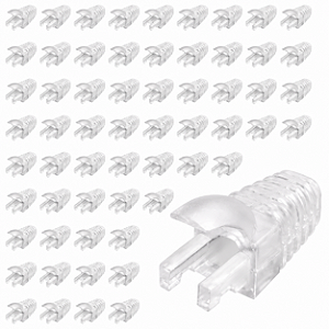 Kit 50 Capas Para Plug Conector Rj45 Trava Interna Cristal