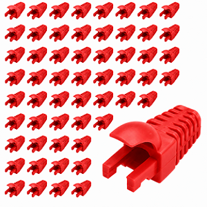 Kit 50 Capas Para Plug Conector Rj45 Trava Interna Vermelha