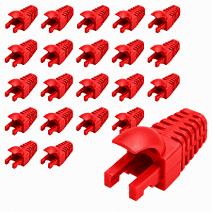 Kit 20 Capas Para Plug Conector Rj45 Trava Interna Vermelho