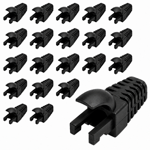 Kit 20 Capas Para Plug Conector Rj45 Trava Interna Preta