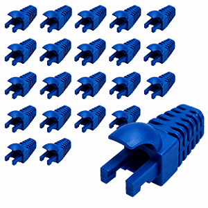 Kit 20 Capas Para Plug Conector Rj45 Trava Interna Azul