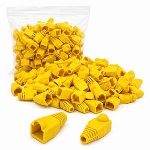 Kit 50 Capa RJ45 Plástica Amarela Proteção Conectores Rede